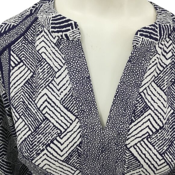 J McLaughlin  3/4 Sleeve V-neck Sheath Dress Size XS Geometric Chevron Catalina - Picture 2 of 11